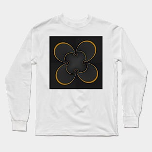 Golden geometrical abstract pattern filling the frame. Long Sleeve T-Shirt